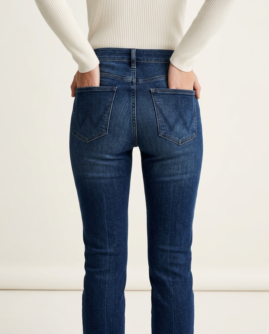 Джинсы на модели — кадр сзади для примерки