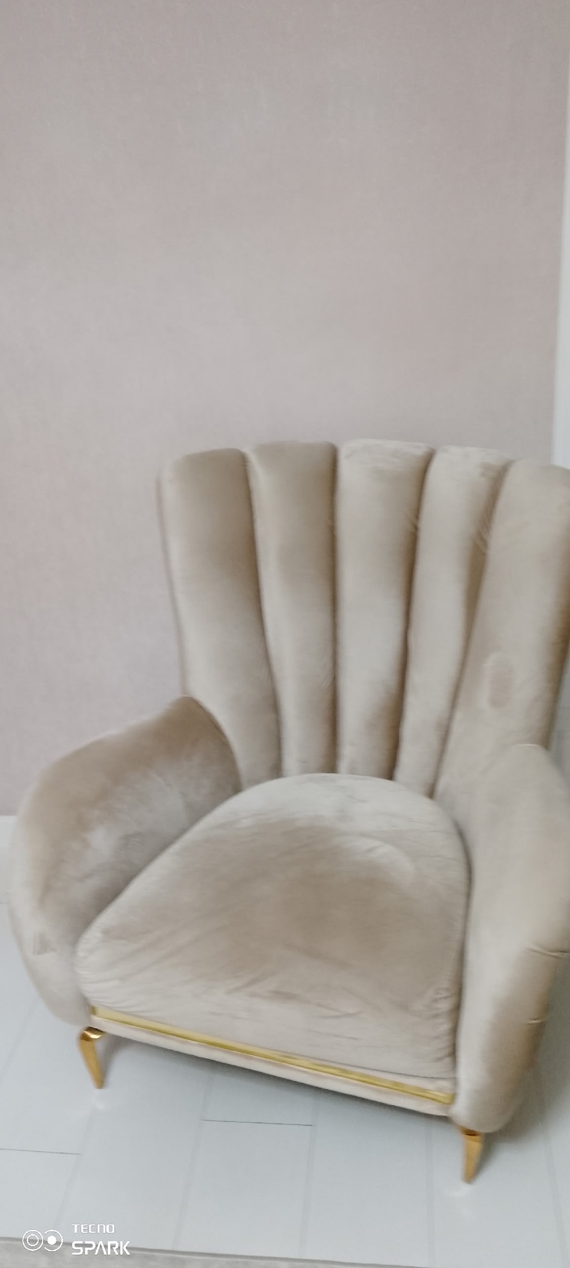 Бархатное кресло — фото в пустой комнате