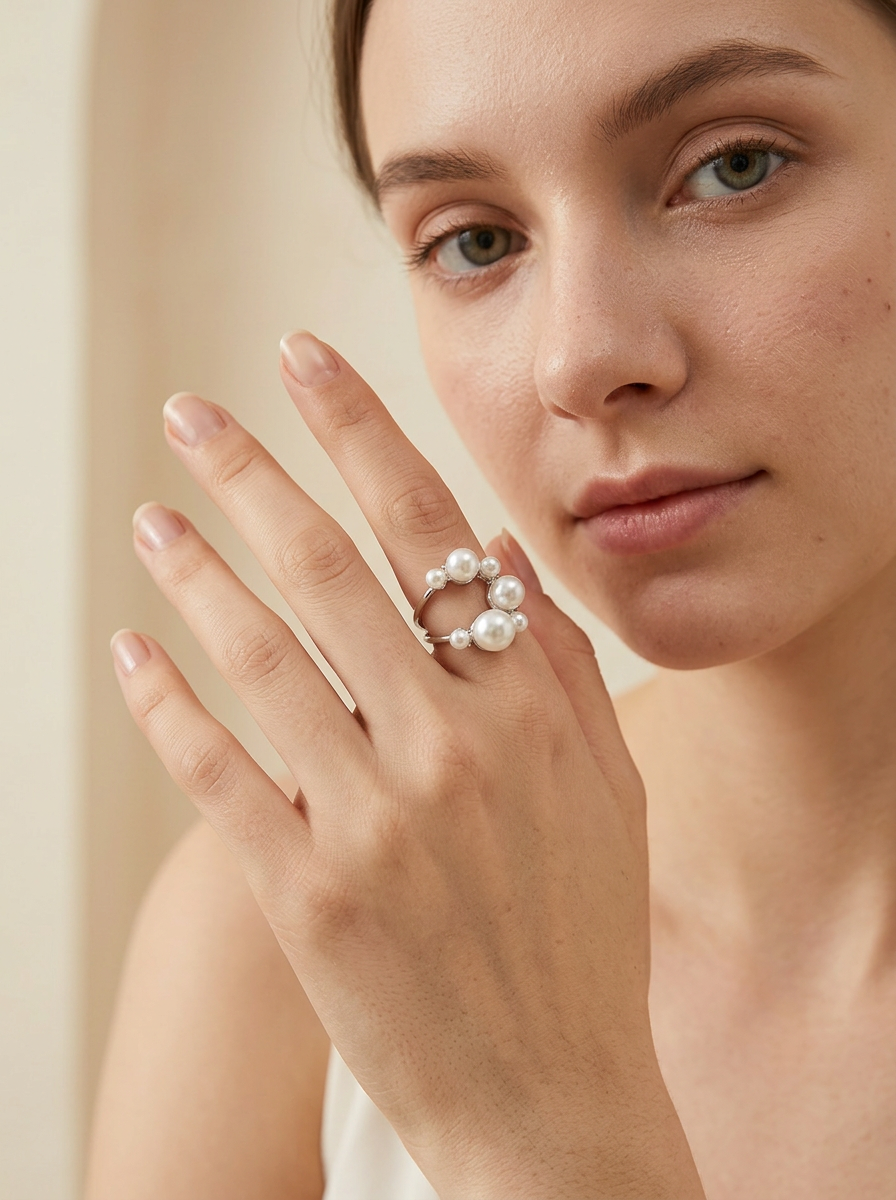 Кольцо на модели — кадр для примерки