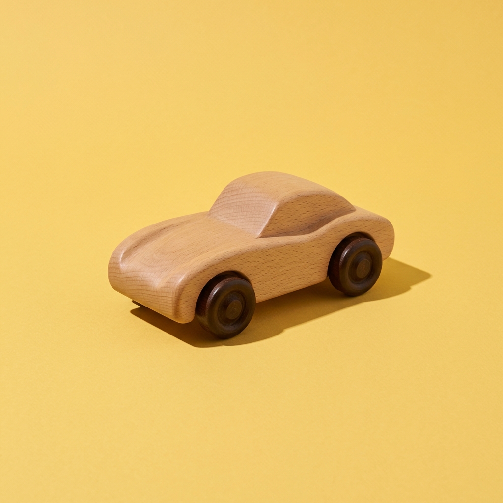 Деревянная игрушка на жёлтой бумаге — editorial