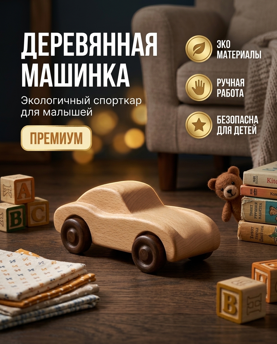 Деревянная машинка cozy — Cadrik